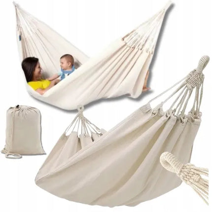 DIDELIS DVIVIEČIAI XXL HAMAKAS 260x150 CM SODUI TVIRTAS IKI 150KG BOHO