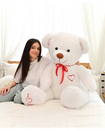 DIDELIS PLIUŠINIS MEŠKIUKAS 160 cm, MILŽINIŠKAS BALTAS MEŠKIUKAS – DOVANA