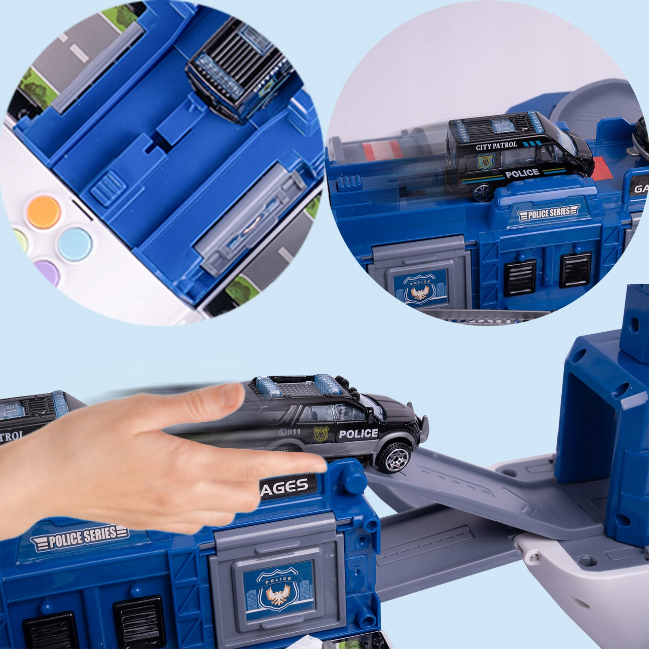 DIDELIS POLICIJOS LĖKTUVAS IŠSKLEIDŽIAMAS INTERAKTYVUS NAUDOJANTIS BATERIJOMIS STOVĖJIMO AIKŠTELĖ TRANSPORTAS