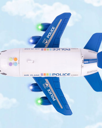 DIDELIS POLICIJOS LĖKTUVAS IŠSKLEIDŽIAMAS INTERAKTYVUS NAUDOJANTIS BATERIJOMIS STOVĖJIMO AIKŠTELĖ TRANSPORTAS