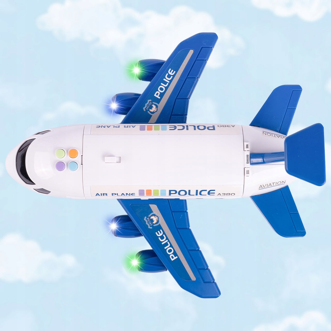 DIDELIS POLICIJOS LĖKTUVAS IŠSKLEIDŽIAMAS INTERAKTYVUS NAUDOJANTIS BATERIJOMIS STOVĖJIMO AIKŠTELĖ TRANSPORTAS