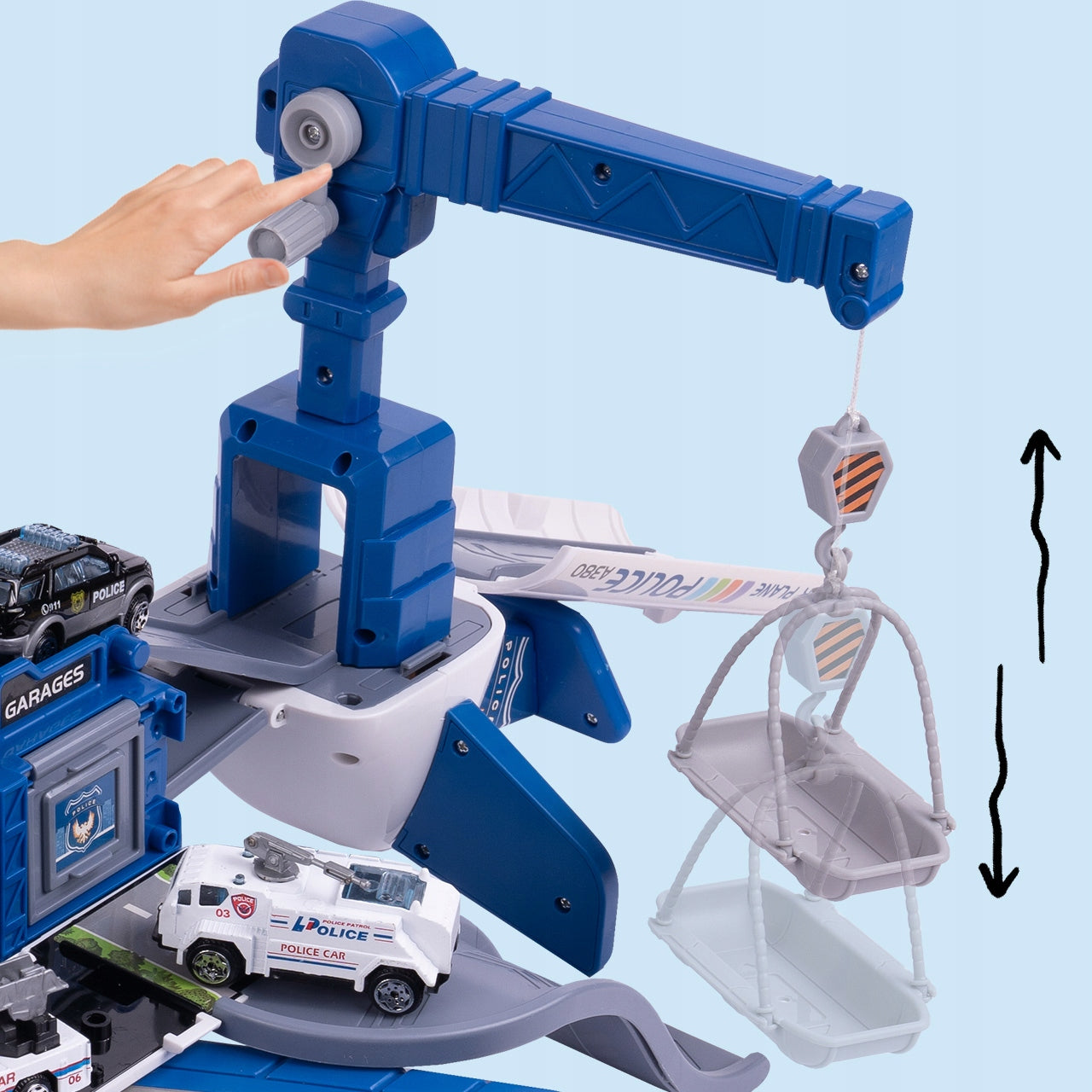 DIDELIS POLICIJOS LĖKTUVAS IŠSKLEIDŽIAMAS INTERAKTYVUS NAUDOJANTIS BATERIJOMIS STOVĖJIMO AIKŠTELĖ TRANSPORTAS