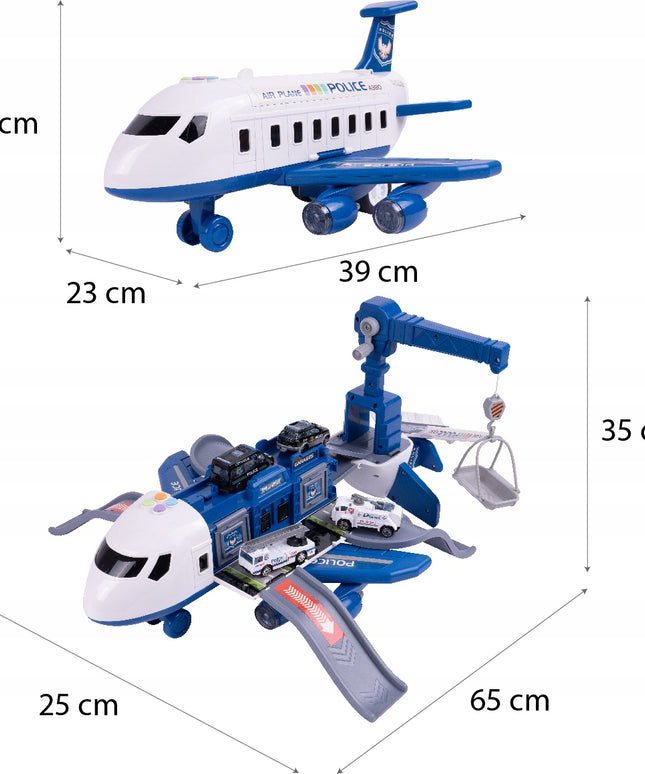 DIDELIS POLICIJOS LĖKTUVAS IŠSKLEIDŽIAMAS INTERAKTYVUS NAUDOJANTIS BATERIJOMIS STOVĖJIMO AIKŠTELĖ TRANSPORTAS