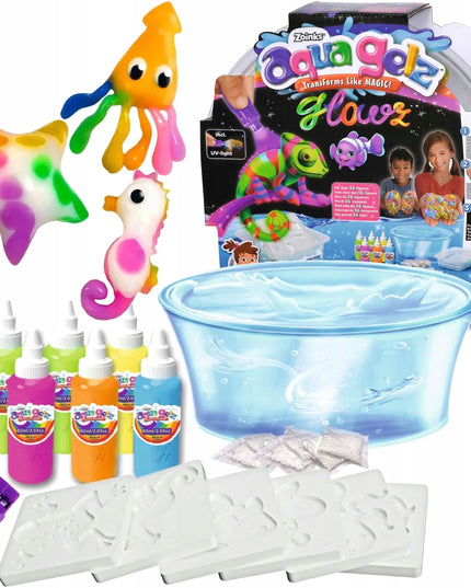 „Simba Aqua Gelz Deluxe“ didelis kūrybinis rinkinys, šviečiantis tamsoje, su UV žibintuvėliu