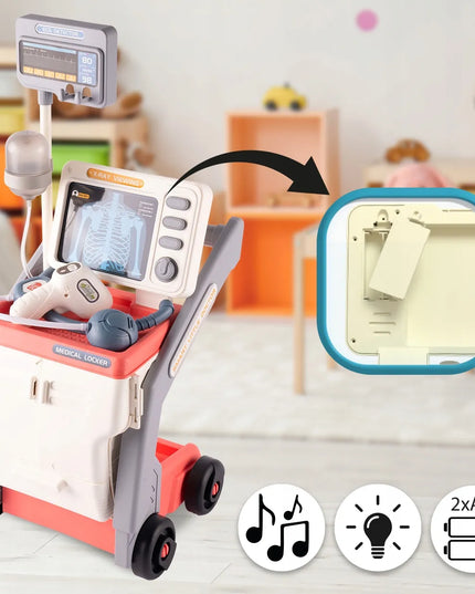 Didelis gydytojo rinkinys su EKG vežimėliu vaikams