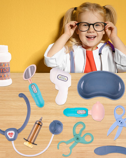 Didelis gydytojo EKG rinkinys su aksesuarais ant vežimėlio, Mažasis gydytojas vaikams