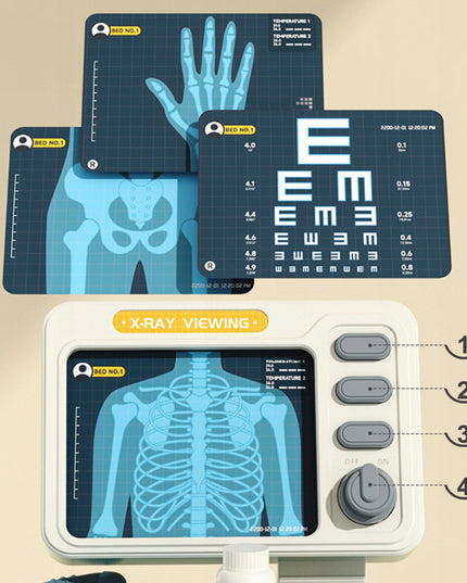 Didelis gydytojo EKG rinkinys su aksesuarais ant vežimėlio, Mažasis gydytojas vaikams