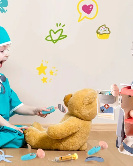 Didelis gydytojo rinkinys su EKG vežimėliu vaikams