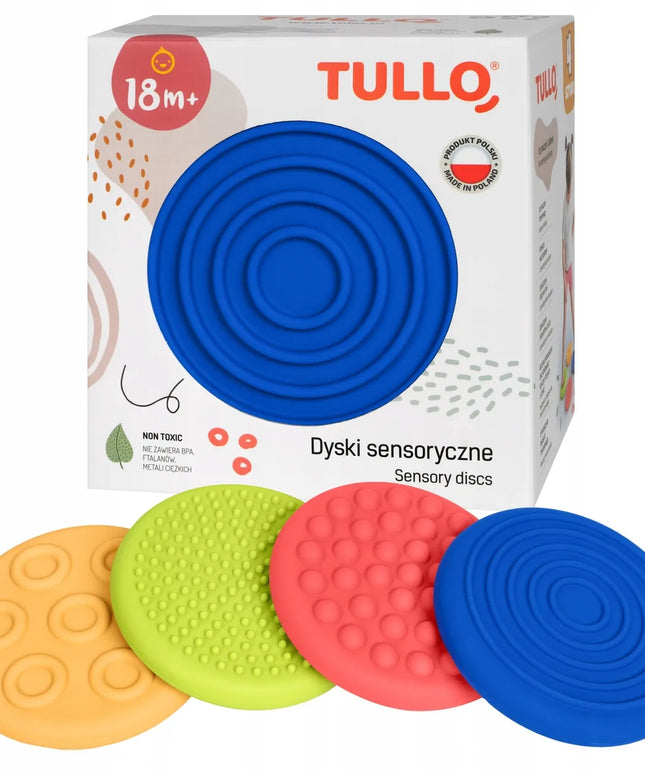 Tullo sensoriniai diskai su skirtingomis tekstūromis, 4 vnt., pusiausvyros lavinimui, pėdų masažui ir laikysenai