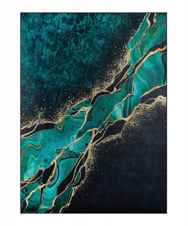 Kilimas 120x170 Juodas Turkio Auksinis Marmuro Rašto Neslystantis Svetainei Miegamajam