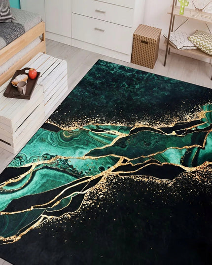 Kilimas 120x170 Juodas Turkio Auksinis Marmuro Rašto Neslystantis Svetainei Miegamajam