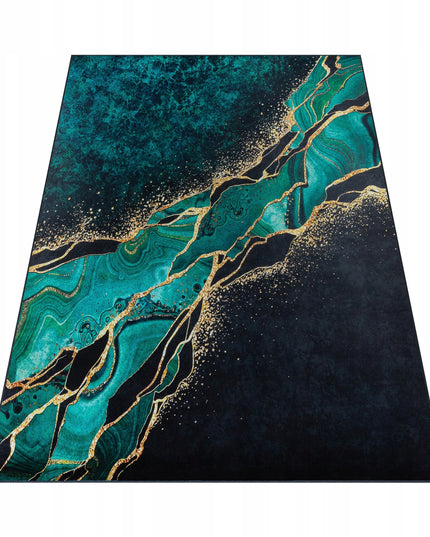 Kilimas 120x170 Juodas Turkio Auksinis Marmuro Rašto Neslystantis Svetainei Miegamajam