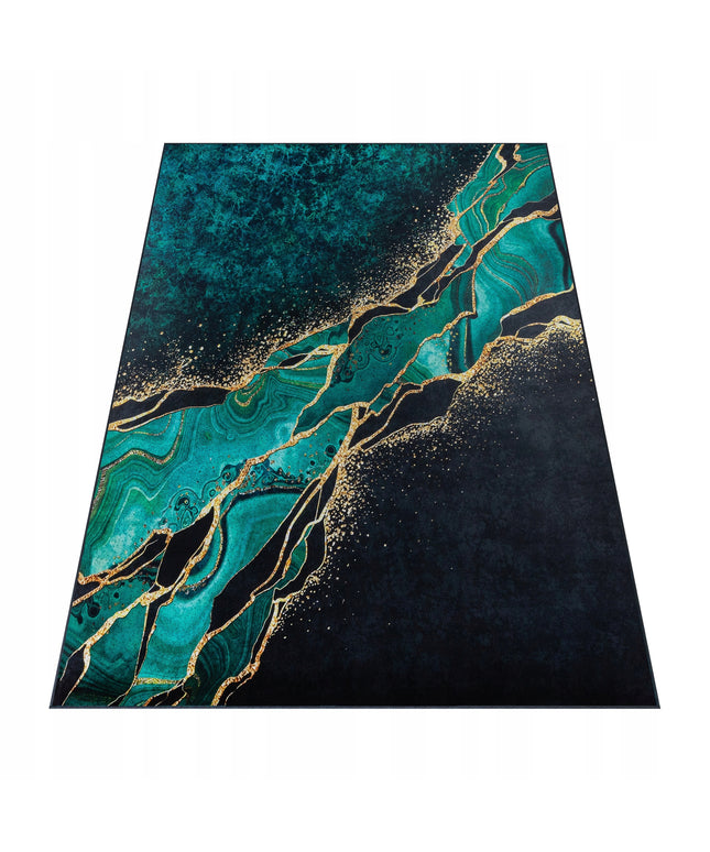 Kilimas 120x170 Juodas Turkio Auksinis Marmuro Rašto Neslystantis Svetainei Miegamajam