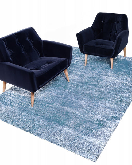 Kilimas 120x170 mėlynas melange svetainei, miegamajam, modernus, neslystantis