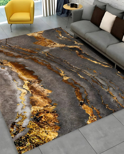 Kilimas 120x170 Svetainei Miegamajam Pilkas Auksinis Neslystantis BCF