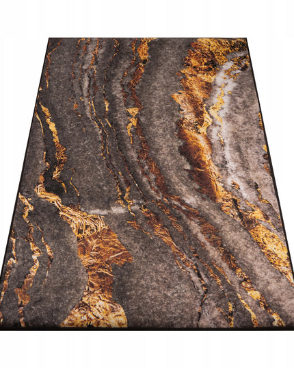 Kilimas 120x170 Svetainei Miegamajam Pilkas Auksinis Neslystantis BCF