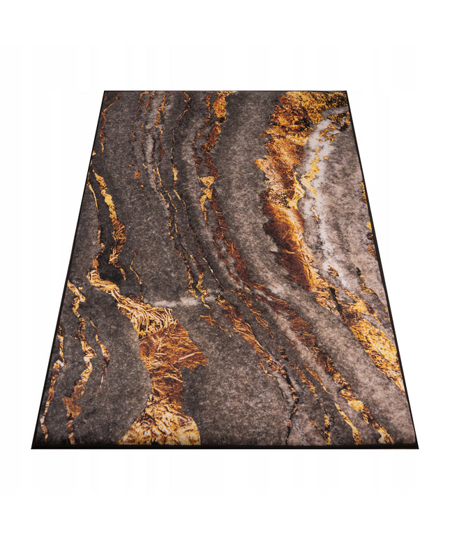 Kilimas 120x170 Svetainei Miegamajam Pilkas Auksinis Neslystantis BCF