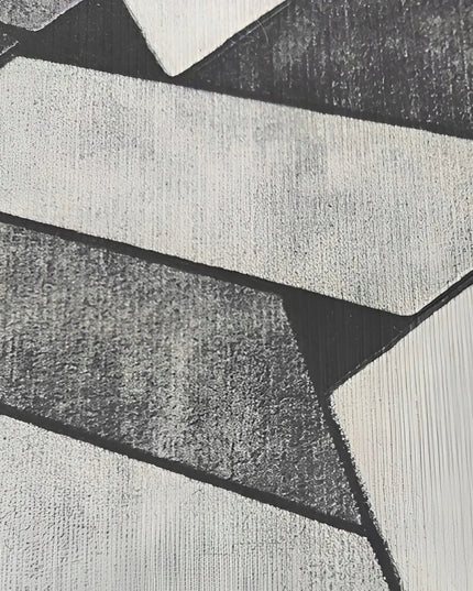 Modernus neslystantis pilkas juodas kilimas 120x170 cm mozaikos raštu svetainei BCF