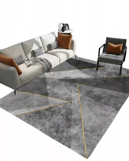 Kilimas 120x170 pilkas, juodas, auksinis, geometrinis, modernus, neslystantis BCF