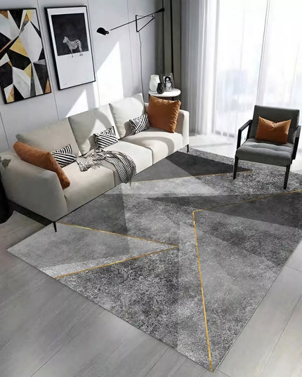 Kilimas 120x170 pilkas, juodas, auksinis, geometrinis, modernus, neslystantis BCF