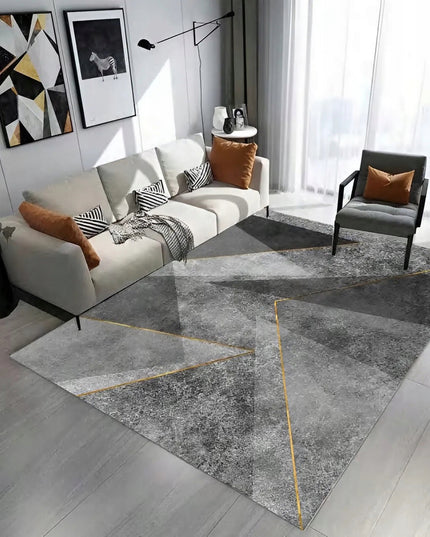 Kilimas 120x170 pilkas, juodas, auksinis, geometrinis, modernus, neslystantis BCF