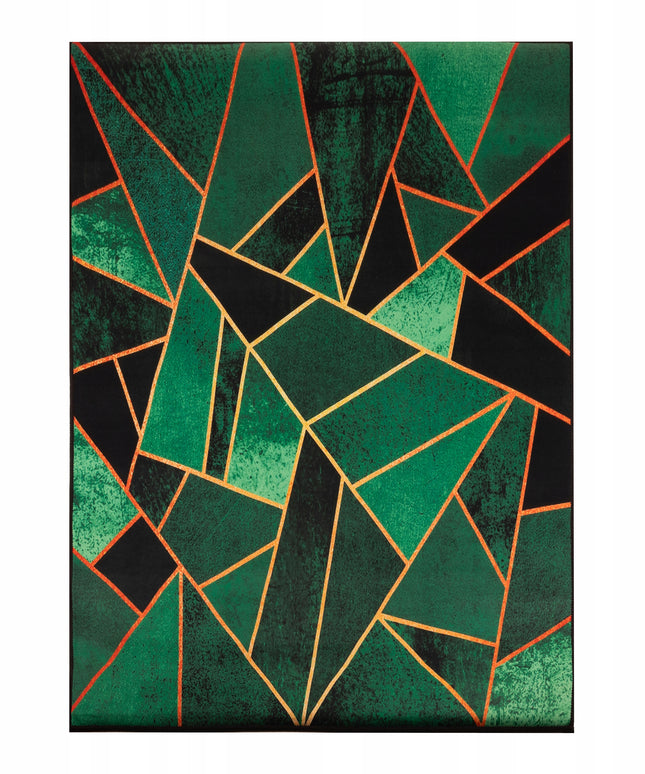 Kilimas 120x170 Žalias Juodas Svetainei, Modernus, Neslystantis, Mozaika, BCF