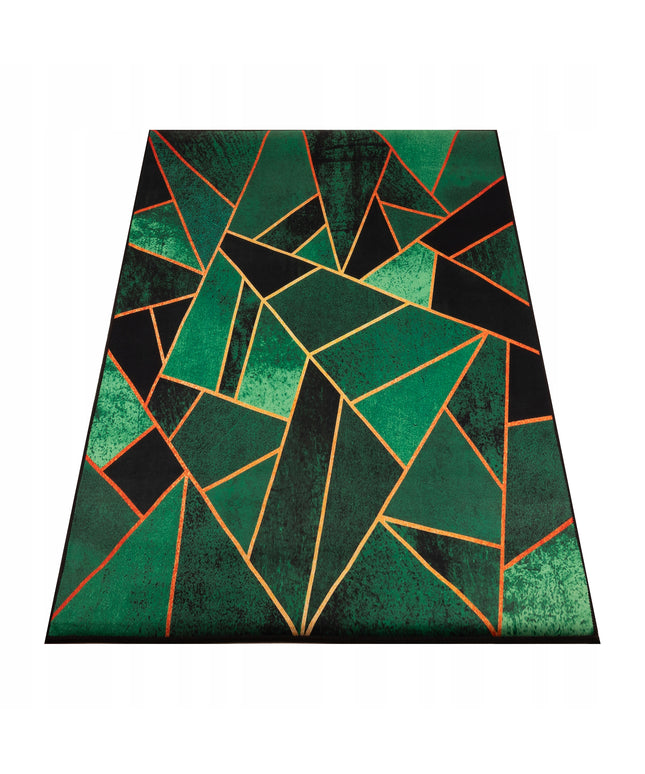 Kilimas 120x170 Žalias Juodas Svetainei, Modernus, Neslystantis, Mozaika, BCF