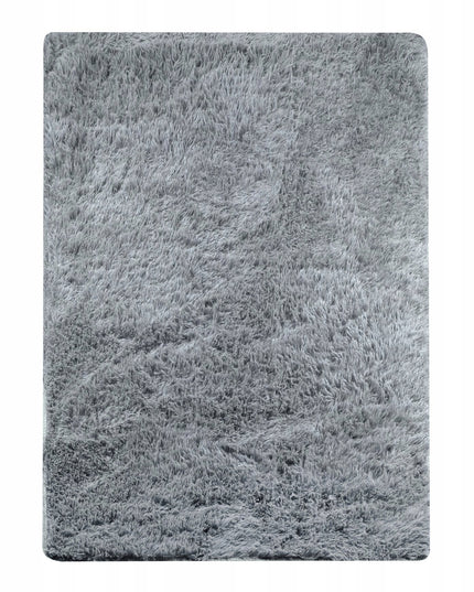 Kilimas 170x120 cm Pilkas Pūkuotas Ilgo Plauko Glamūrinis Modernus Svetainei