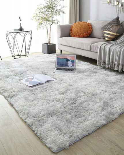 Kilimas 170x120 cm Pilkas Pūkuotas Ilgo Plauko Glamūrinis Modernus Svetainei