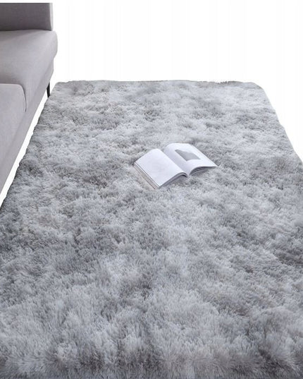 Kilimas 170x120 cm Pilkas Pūkuotas Ilgo Plauko Glamūrinis Modernus Svetainei