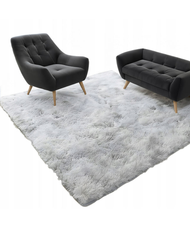 Kilimas 170x120 CM Pilkas Shaggy Ilgo plauko Modernus Svetainei