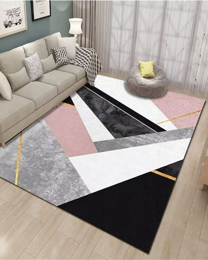 Kilimas 220x160CM Trumpo plauko Modernus Plaušinis Juodas Baltas Rožinis