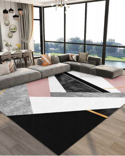 Kilimas 220x160CM Trumpo plauko Modernus Plaušinis Juodas Baltas Rožinis