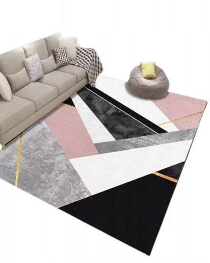 Kilimas 220x160CM Trumpo plauko Modernus Plaušinis Juodas Baltas Rožinis