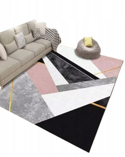 Kilimas 220x160CM Trumpo plauko Modernus Plaušinis Juodas Baltas Rožinis