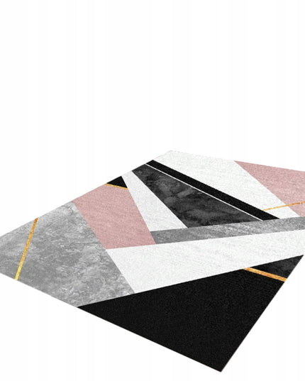 Kilimas 220x160CM Trumpo plauko Modernus Plaušinis Juodas Baltas Rožinis