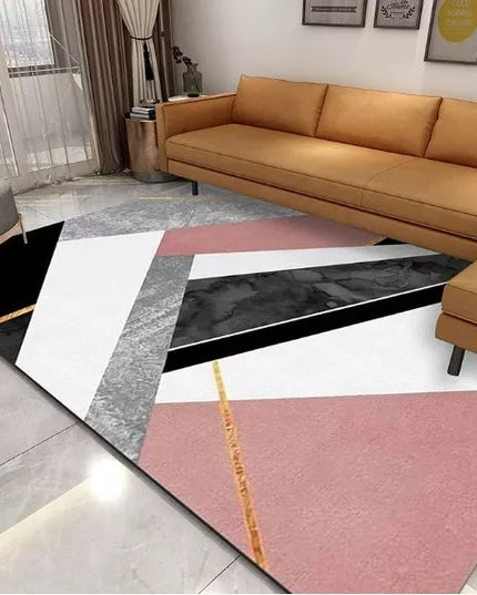 Kilimas 220x160CM Trumpo plauko Modernus Plaušinis Juodas Baltas Rožinis