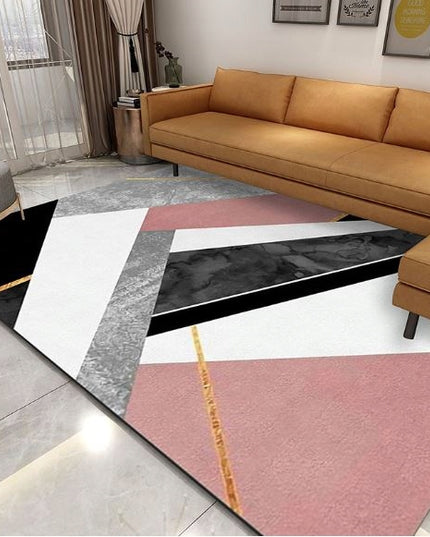 Kilimas 220x160CM Trumpo plauko Modernus Plaušinis Juodas Baltas Rožinis