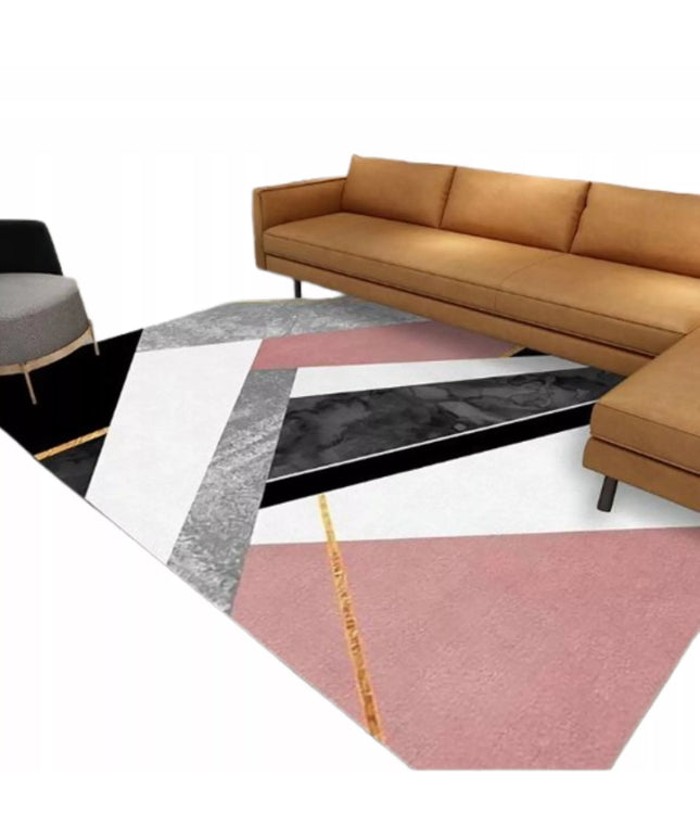 Kilimas 220x160CM Trumpo plauko Modernus Plaušinis Juodas Baltas Rožinis