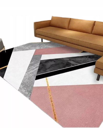 Kilimas 220x160CM Trumpo plauko Modernus Plaušinis Juodas Baltas Rožinis
