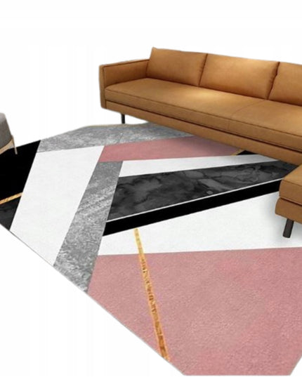 Kilimas 220x160CM Trumpo plauko Modernus Plaušinis Juodas Baltas Rožinis