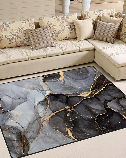 Kilimas 300x200cm Takelis Svetainei Neslystantis Pilkas Auksaspalvis Modernus