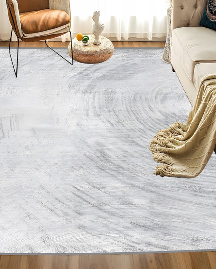 Kilimas BCF pilkas baltas svetainei, neslystantis, minkštas, 300x200cm, trumpas plaukelis