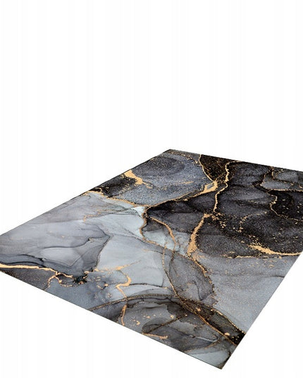 Kilimas/takelis svetainei neslystantis 160x220cm pilkas, auksiniu raštu, modernus