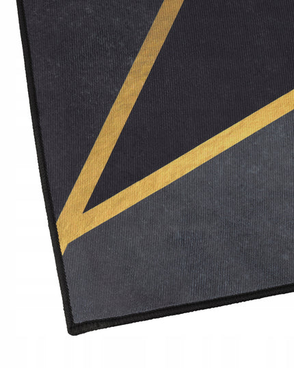 Kilimas svetainei 120x170 cm, juodas, auksinis, mozaikos rašto, modernus, neslystantis