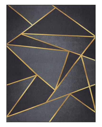 Kilimas svetainei 120x170 cm, juodas, auksinis, mozaikos rašto, modernus, neslystantis