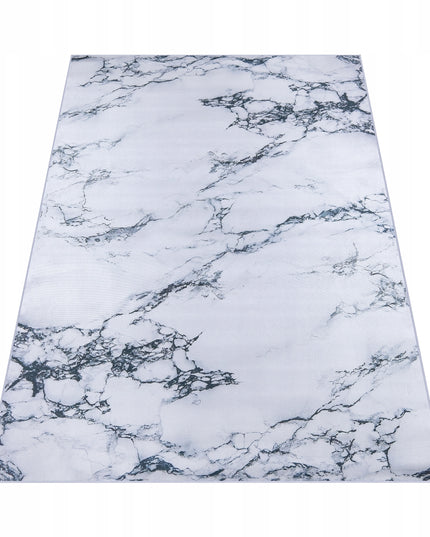 Kilimas svetainei/kambariui 160x220cm, baltas, modernus marmuro raštas