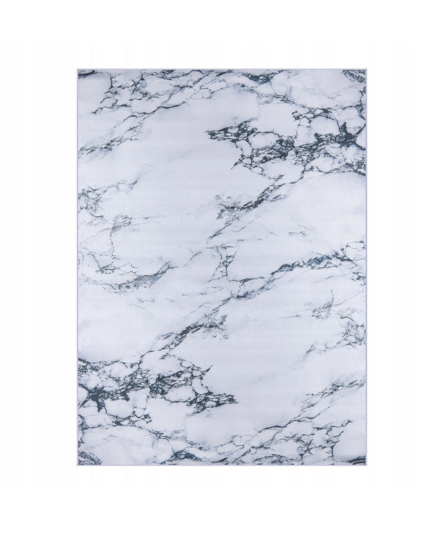 Kilimas svetainei/kambariui 160x220cm, baltas, modernus marmuro raštas