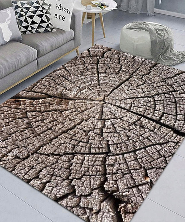 Kilimas svetainei 160x220cm, rudas, medžio kamieno imitacija