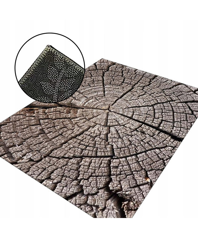Kilimas svetainei 160x220cm, rudas, medžio kamieno imitacija